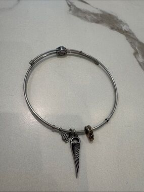 Harley-Davidson Silver and Gold Two-Tone Wing Charm Bangle